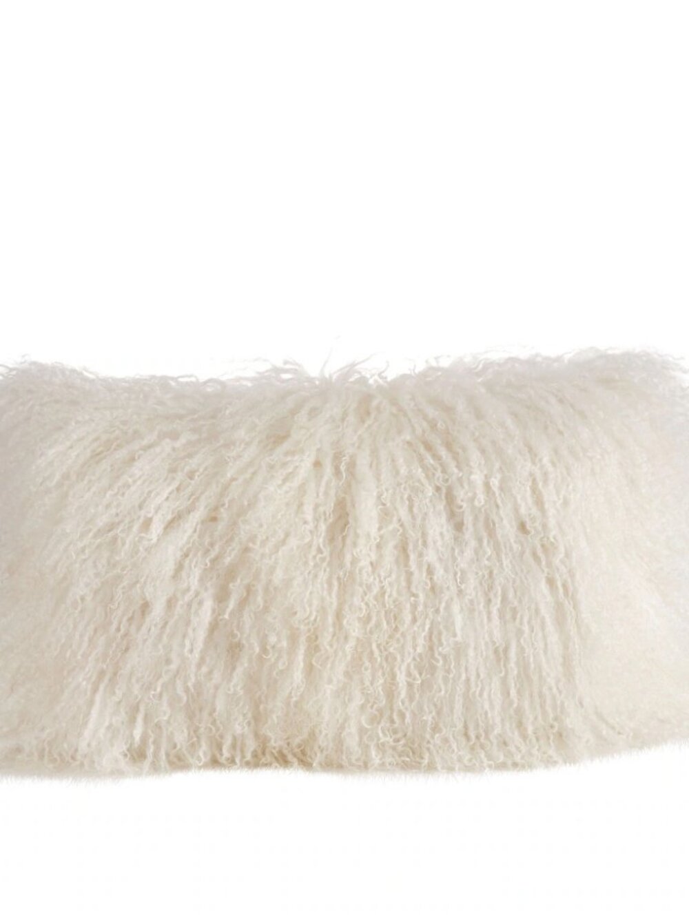 POTTERY BARN | NWT Mongolian Faux Fur Lumbar Pillow Cover - Ivory - 12x24